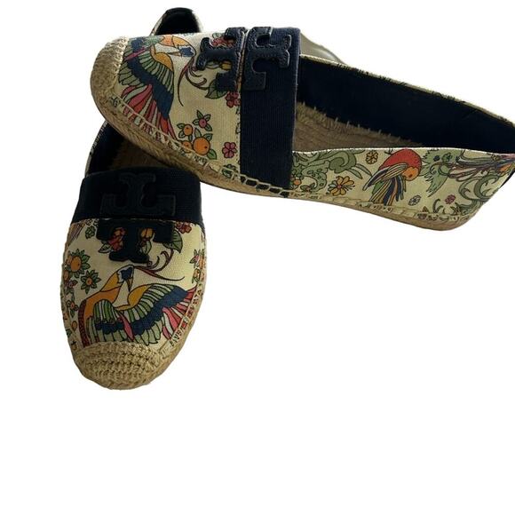 TORY BURCH Weston Flat Espadrille  Promised Land/Royal Navy 57785 Size 8 - Picture 9 of 10